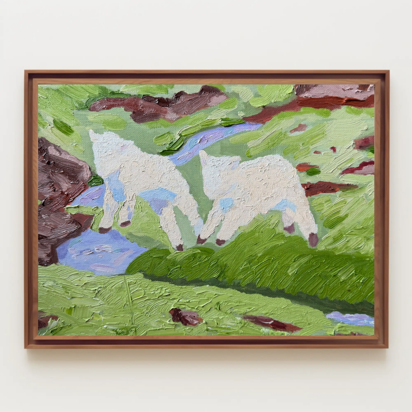 Green sheep - Original Painting